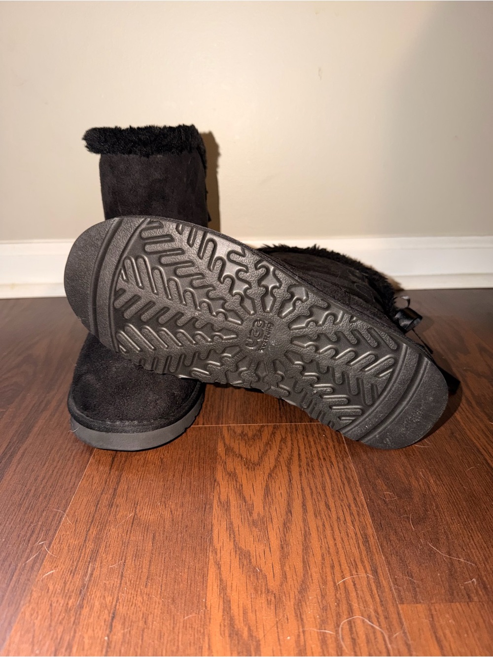 UGG Black Shearling Lined Short Boots - Picture 6 of 7